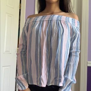 Striped Off the Shoulder Blouse